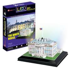 3D Пазлы T0435 «Белый дом в Америке» с основанием, «сделай сам», модель из бумаги для строительства, креативные подарки, детская развивающая игрушка, обычная версия 2022 - купить недорого