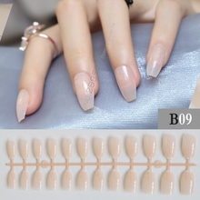 New Coffin False nails DIY Transparent  Pink semifinished articles  24pcs Full Nail Ballerinas nail Nude color Artificial B09 2024 - buy cheap