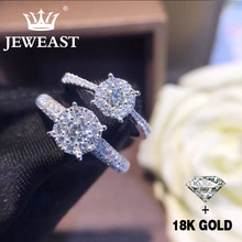 Anel de ouro puro 18k com diamantes naturais, anel de pedras preciosas lindas, tendência clássica para festa, joias finas novo 2020 2024 - compre barato