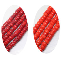 Mini. order is $7!5x10mm Coral Heisey slice rondelle Spacer Loose Beads 15" 2024 - buy cheap