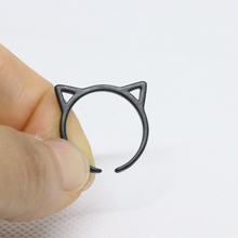 Venta al por mayor 10pc/lote cabeza de gato adorable marco anillo de tamaño ajustable para los hombres las mujeres, Anillos de Mujer