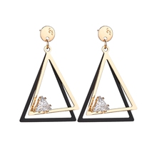 Misscycy temperamento geométrico triângulo brincos para mulheres brincos de cristal coreano moda jóias 2024 - compre barato