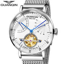 GUANQIN 2019 Men Watches Top Brand Luxury 316L Stainless steel Waterproof Skeleton Tourbillon Automatic Mechanical Watches Men 2024 - buy cheap