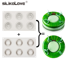 SILIKOLOVE6-Herramientas de cavidades de silicona para hornear, accesorios de Mousse en forma de Donut, fácil de limpiar 2024 - compra barato