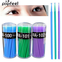 Popfeel 100 Uds. Hisopo de algodón desechable Micro extensiones de pestañas aplicadores máscara pincel maquillaje pestañas individuales pestañas 2024 - compra barato