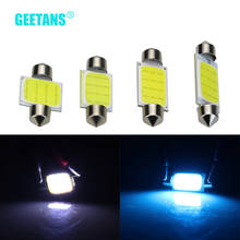 10pcs Car Bulbs 31mm 36mm 39mm 42mm Dome Festoon COB Led 12v Smd Interior Reading License plate Lights Source White/Ice blue AA 2024 - buy cheap