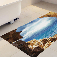 Adesivos de parede 3d para piso mar, à prova d'água removível e antiderrapante arte decalque para parede banheiro sala de estar quarto decoração de casa 60x cm 2024 - compre barato