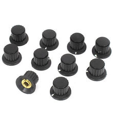 10 Pcs 1/4" Dia Shaft Hole Dia Potentiometer Rotating Switch Knob Cover Black 2024 - buy cheap