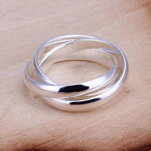 Women Fashion Jewelry Triple Circle Band Ring US Size 6 7 8 9 2024 - buy cheap