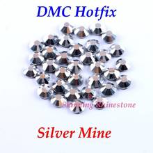 Стеклянные кристаллы DMC Silver Mine SS6 SS10 SS16 SS20 SS30 разных размеров, стразы горячей фиксации, стразы для самостоятельного ремонта одежды с клеем 2024 - купить недорого