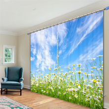 Cortinas opacas 3D de lujo para ventana, cobertor personalizado de crisantemo para sala de estar, cama, habitación, tapiz de pared del Hotel 2024 - compra barato