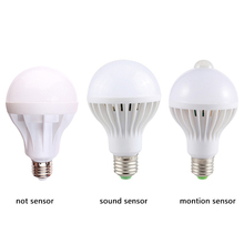 Diodo emissor de luz do bulbo 7 w 9 w 12 15 w e27 220 v do sensor de movimento do pir do diodo emissor de luz