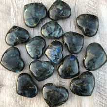 Labradorite natural cristal de coração em forma de rieki, decoração de casa de cura, artesanato fengshui para presentes de cura 3 peças 2024 - compre barato