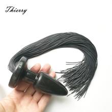 Thierry SM Toys Silicone Anal Butt Plug Tail Whip, Fetish Sex Toys for Women Men Masturbation,Erotic Adult Game Costume Roleplay 2024 - buy cheap