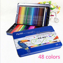 Kit de lápis de cor oleosa 24/36/48/72 cores, pincel de chumbo, conjunto de lápis de madeira para esboço, pintado à mão, material escolar 2024 - compre barato