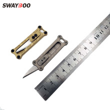 Swayboo Brass+Titanium kalloy art knife sliding blade paper knife key ring pocket knife EDC tool Express card knife 2024 - buy cheap