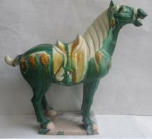 11,82 дюймов/продуманная Китайская классическая антикварная керамическая Коллекционная статуэтка лошади Tang санкai 2024 - купить недорого