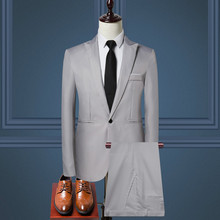 TPSAADE One Button Men Blazer Slim Fit Costume Homme Suits Jacket+Pants Masculine Blazer Tuxedo Dress 2024 - buy cheap