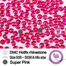 Супер розовый DMC с плоской задней панелью, стразы, железная оболочка 2024 - купить недорого