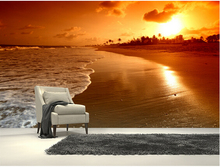 Papel de parede com personalização de paisagem, saída de sol oceano, foto moderna 3d para a sala de estar, quarto, cozinha, plano de fundo, à prova d'água 2024 - compre barato
