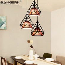 Industrial Wind Bird Cage LED Pendant Light Diamond Iron Modern Hanging Lamp Loft Home Decor Dining Room Lights Luminaire 2024 - buy cheap