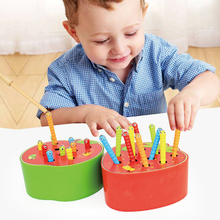 Монтессори игрушки детские развивающие деревянные игрушки для детей раннего обучения Детские обучающие материалы игры магнитные ловушки червей 2024 - купить недорого
