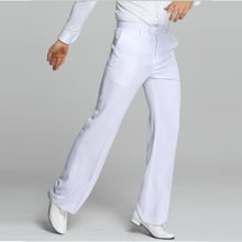 Pantalones de baile latino para hombre, pantalón de talla grande de Batista, color blanco, para baile de salón, moderno, Chacha, Vals, B-6971 2024 - compra barato