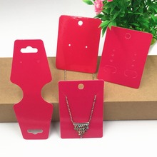 rose red Paper Necklace Earring Ear Studs Holder Display Hang Cards Kraft Paper Jewelry Packing Cards 2024 - buy cheap