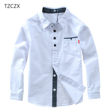 Hot Sale Children Shirts European and American Style Cotton 100% Solid Kids Shirts Clothing For 4-12 Years Wear 2024 - buy cheap