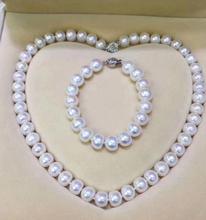 Conjunto de pendientes de plata 925, juego de pendientes con colgante de perla blanca de 10-11mm, joyería noble, envío gratis 2024 - compra barato
