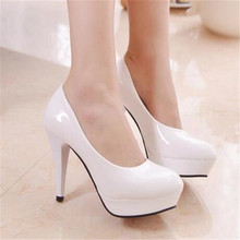 Women Pumps Fashion Classic Patent Leather High Heels Shoes Nude Sharp Head Paltform Wedding Women Dress Shoes Plus Size 34-42 2024 - buy cheap