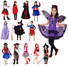 2016 Halloween Cosplay Kids Hero Costume Princess Fluffy Dress Children performance clothing Witch Pirate Clothes Angel Costume 2024 - buy cheap