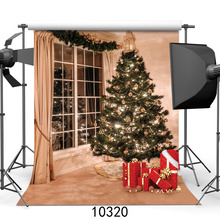 Telón de fondo de vinilo con Árbol de Navidad, telón de regalo para fotografía, impreso por ordenador, sesión fotográfica para niños, fiesta de bebé 2024 - compra barato