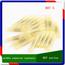 BHT5 yellow color heat shrink butt 20pcs Crimp Terminals Insulated Electrical Wire Cable Connectors Free shipping 2024 - buy cheap