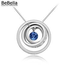BeBella-collar con colgante de círculos concéntricos para mujer, 8 colores, cristales de Swarovski Elements, joyería de moda, regalo 2024 - compra barato
