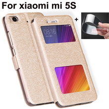 Open window cover For xiaomi mi 5S Case phone cover PU leather stand Cases For xiaomi mi5S flip shell mi 5 S back cover funda 2024 - buy cheap
