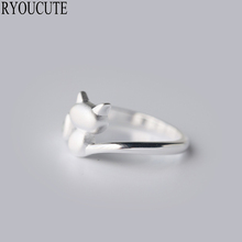 Anéis de gatinho ajustáveis para mulheres, joia de cor prateada para casamento 2024 - compre barato