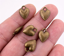 20pcs/lot 14x10x3mm Antique Bronze Plated Heart Charms Pendant DIY Handmade Jewelry Accessories 2024 - buy cheap