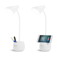 Touch Switch 3 Modes LED Table Lamp Night Light Brush Pot Phone Holder Base Schemerlamp Dimmer Study USB Flexible Desk Lamps 2024 - buy cheap