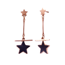 OUFEI Wholesale Drop Earrings Stainless Steel Rose Gold Earrings For Women Black Star Errings Gifts For Women Fashion Jewelry 2024 - buy cheap