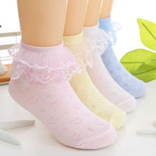 Toddlers Bebe Cotton Baby Girl Socks Kids Ruffled Meias Infantil Knitted Lace girls Socks white mesh thin summer sock 2024 - buy cheap