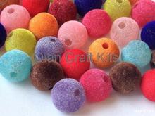 150pcs mix colors and mix sizes 12mm-16mm Round Faux Velvet Acrylic Beads of Assorted Colors d25 2024 - buy cheap