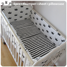 Promotion! 6PCS crib bedding kit baby bedding juego de cama set baby bed bed around (bumpers+sheet+pillow cover) 2024 - buy cheap