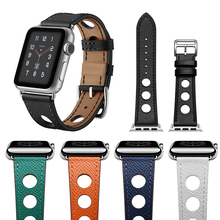 New Hollow Style Band For Apple Watch Watchband 38mm 40mm 42mm 44mm Genuine Leather Strap For iWatch Series 2 3 4 5 Wristband 2024 - buy cheap