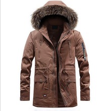 Fur Collar Tactical Coats Mens Thick Military washed Outerwear Warm Coat With Extra Large Fur Collar Parkas Winter Fleece Jacket 2024 - buy cheap