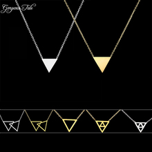 GORGEOUS TALE Fashion Geometric Pendant Gold Color Statement Necklace For Women Stainless Steel Chains Punk Triangle Jewelry Gif 2024 - buy cheap