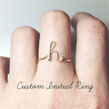 A-Z 26 resizable letra unissex ouro cor anéis para mulheres masculino nome inicial anel coreano moda anéis 2019 feminino anillos 2024 - compre barato