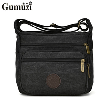 GUMUZI-Bolso de hombro cruzado de lona para mujer, bandolera de alta calidad, bolso de viaje Vintage para hombre 2024 - compra barato