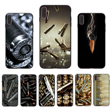 IMIDO-funda de silicona negra con diseño de bala y pistola para iPhone, carcasa ajustada para iPhone 6, 7, 8, 6, 6splus, 7plus, 8plus, X, XS, XR, XSmax, 5, 5s, SE 2024 - compra barato