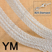 Stock Free Shipping 20Pcs Lot 18" 925 Sterling Silver Jewelry Rope Necklace Chains With Lobster Clasps For Pendant 2024 - buy cheap